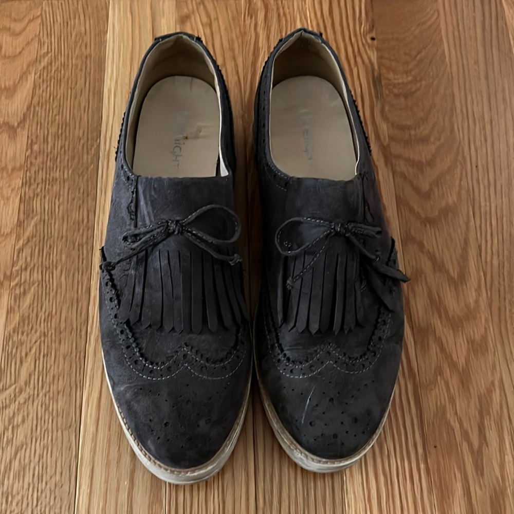 Limelight Grey Classic Fringe & Tassel Oxford Loafers Size 11